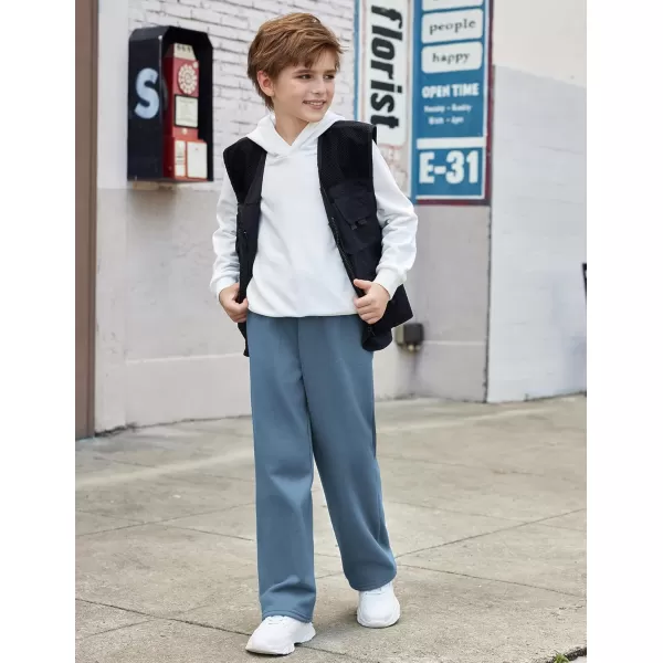 Arshiner Boys Casual Pants Fleece Sweatpants Lightweight Open Bottom Lounge Pants Drawstring Jogger Pants with Pockets