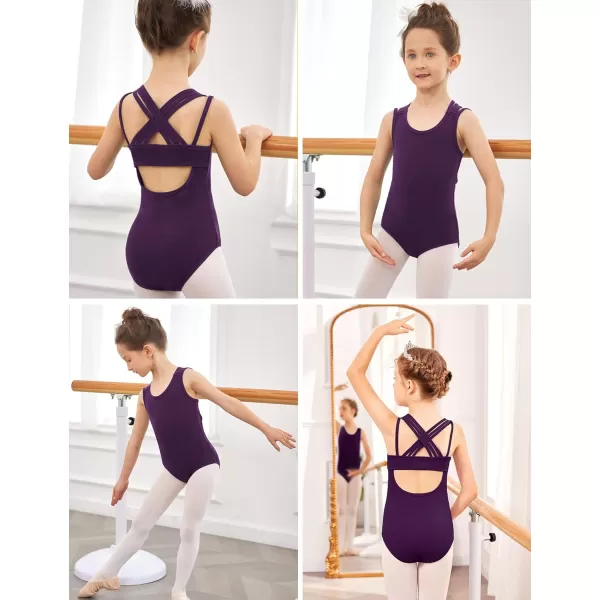 Arshiner Girls Ballet Leotards Dance Gymnastic Outfits Crisscross Straps SleevelessTank Dancewear