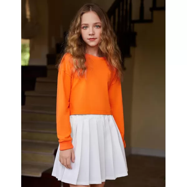 Arshiner Girls Crop Tops Kids Long Sleeve Pullover Sweatshirts for 5-14 Years