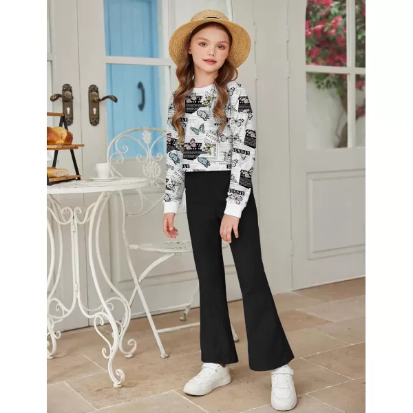 Arshiner Girls Crop Tops Kids Long Sleeve Pullover Sweatshirts for 5-14 Years