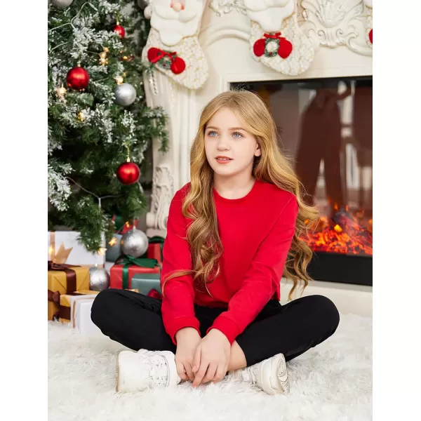 Arshiner Girls Crop Tops Kids Long Sleeve Pullover Sweatshirts for 5-14 Years