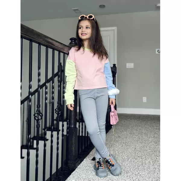Arshiner Girls Crop Tops Kids Long Sleeve Pullover Sweatshirts for 5-14 Years