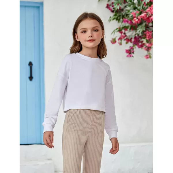 Arshiner Girls Crop Tops Kids Long Sleeve Pullover Sweatshirts for 5-14 Years
