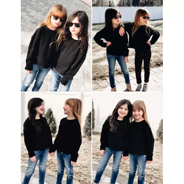 Arshiner Girls Crop Tops Kids Long Sleeve Pullover Sweatshirts for 5-14 Years