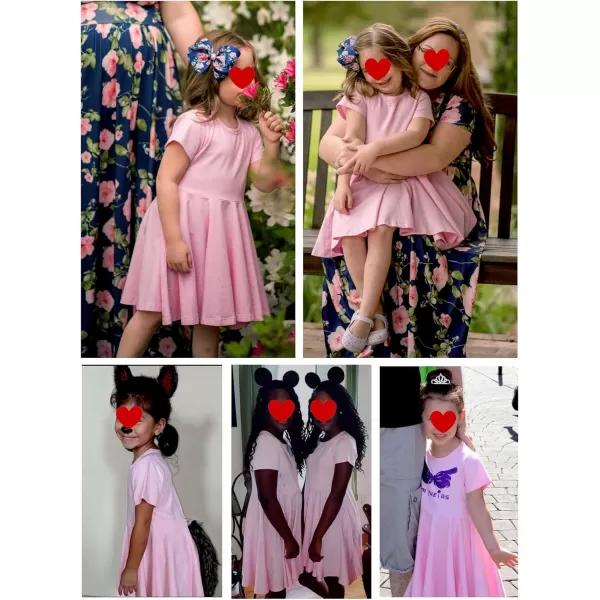 Arshiner Girls Dress Basic Short Sleeve A Line Swing Skater Twirl School Party Dress