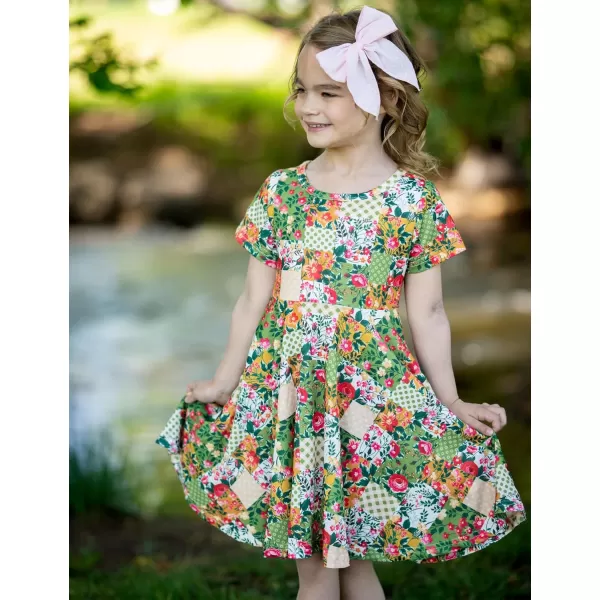 Arshiner Girls Dress Basic Short Sleeve A Line Swing Skater Twirl School Party Dress