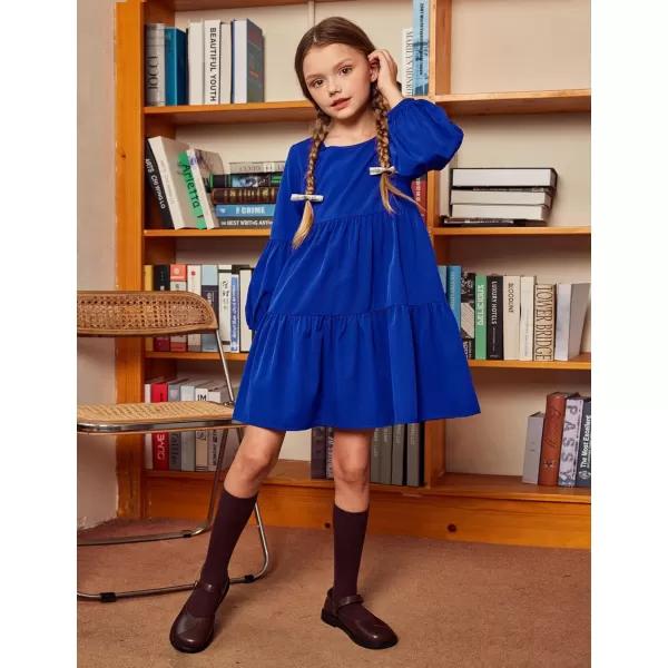 Arshiner Girls Dress Long Sleeve A Line Loose Swing Ruffle Tunic Dresses