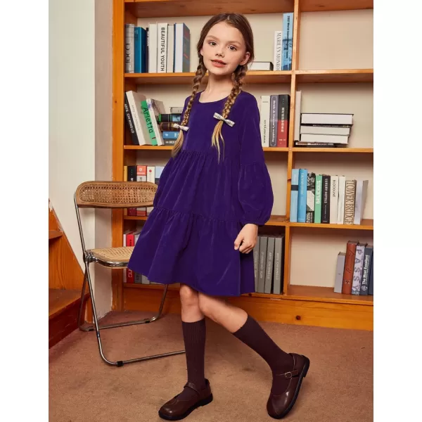 Arshiner Girls Dress Long Sleeve A Line Loose Swing Ruffle Tunic Dresses