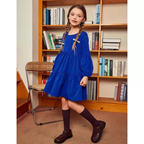 Arshiner Girls Dress Long Sleeve A Line Loose Swing Ruffle Tunic Dresses