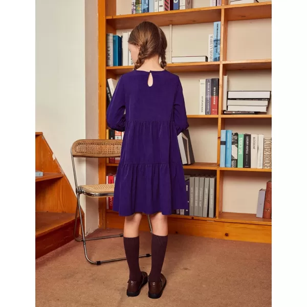 Arshiner Girls Dress Long Sleeve A Line Loose Swing Ruffle Tunic Dresses