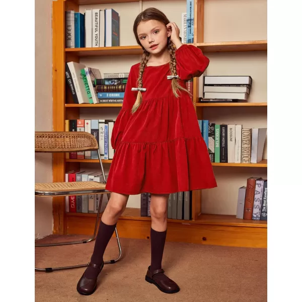 Arshiner Girls Dress Long Sleeve A Line Loose Swing Ruffle Tunic Dresses
