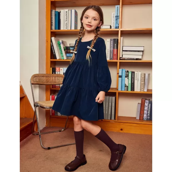 Arshiner Girls Dress Long Sleeve A Line Loose Swing Ruffle Tunic Dresses