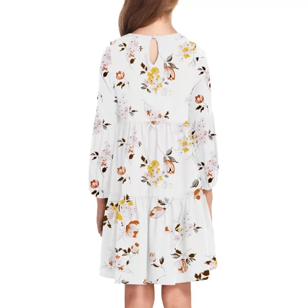Arshiner Girls Dress Long Sleeve A Line Loose Swing Ruffle Tunic Dresses