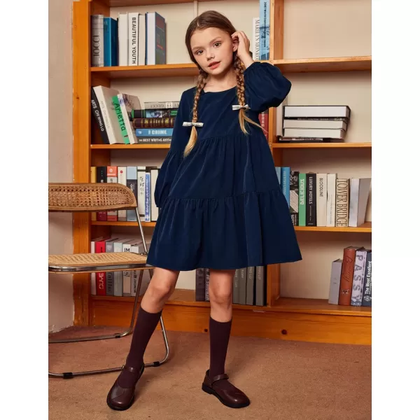 Arshiner Girls Dress Long Sleeve A Line Loose Swing Ruffle Tunic Dresses