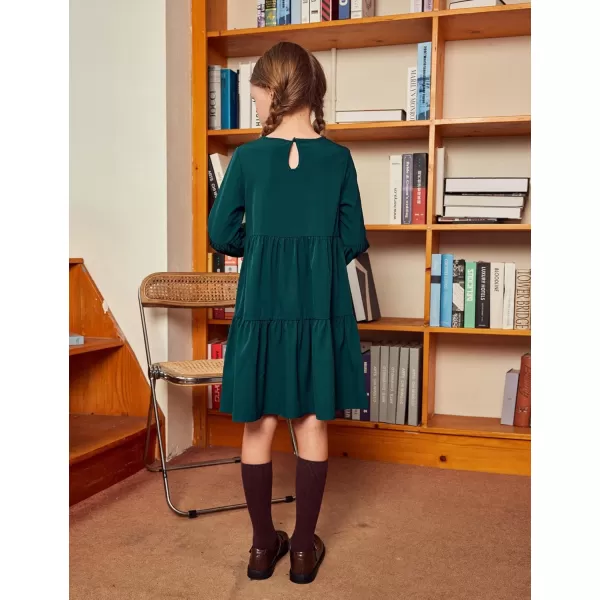 Arshiner Girls Dress Long Sleeve A Line Loose Swing Ruffle Tunic Dresses