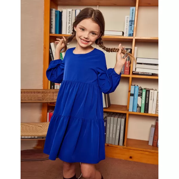 Arshiner Girls Dress Long Sleeve A Line Loose Swing Ruffle Tunic Dresses