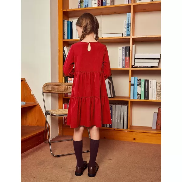 Arshiner Girls Dress Long Sleeve A Line Loose Swing Ruffle Tunic Dresses