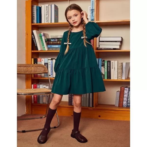 Arshiner Girls Dress Long Sleeve A Line Loose Swing Ruffle Tunic Dresses