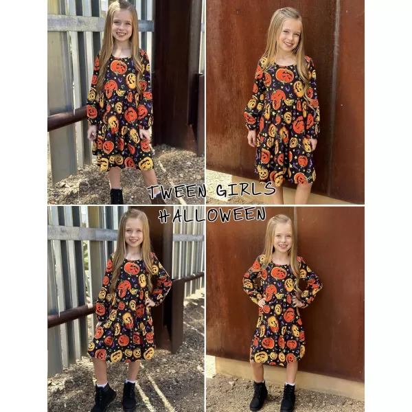 Arshiner Girls Dress Long Sleeve A Line Loose Swing Ruffle Tunic Dresses