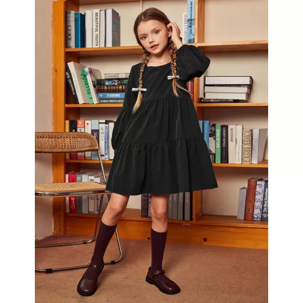 Arshiner Girls Dress Long Sleeve A Line Loose Swing Ruffle Tunic Dresses