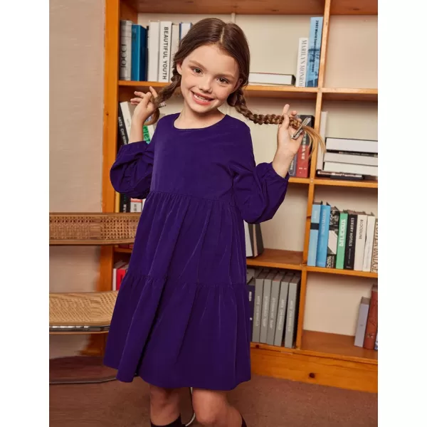 Arshiner Girls Dress Long Sleeve A Line Loose Swing Ruffle Tunic Dresses