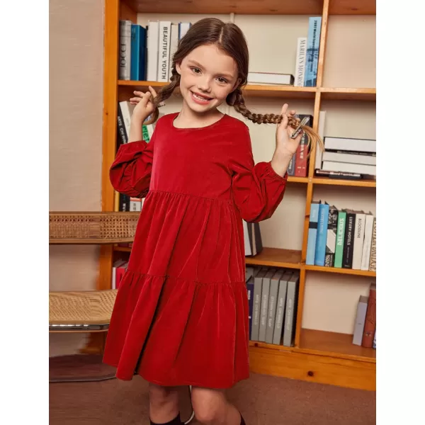 Arshiner Girls Dress Long Sleeve A Line Loose Swing Ruffle Tunic Dresses