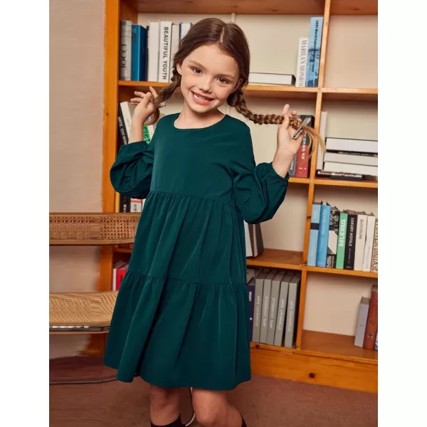 Arshiner Girls Dress Long Sleeve A Line Loose Swing Ruffle Tunic Dresses