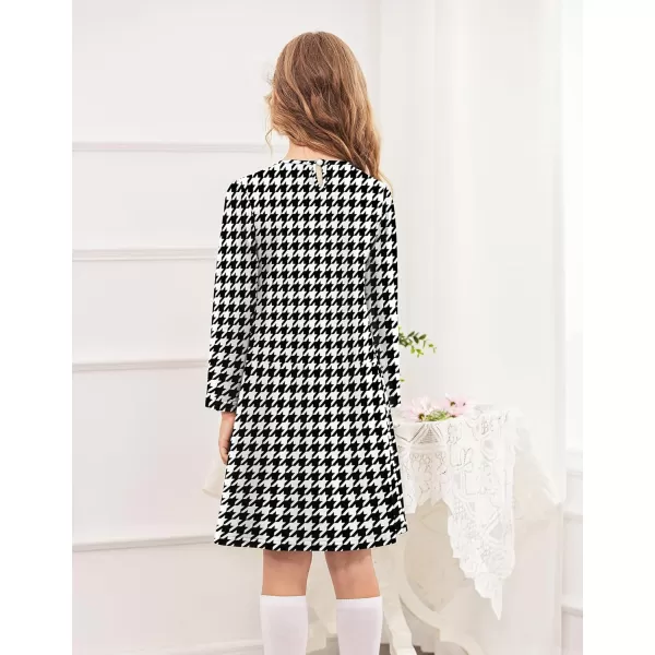 Arshiner Girls Dress Long Sleeve Solid Tunic Dress for Girls with Big Bow Tie