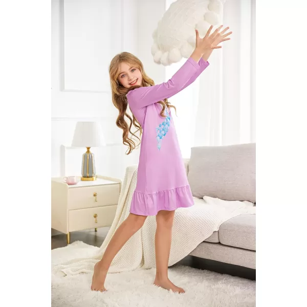 Arshiner Girls' Sleepwear Long Sleeve Cute Nightgown Nightie Pajama Dress