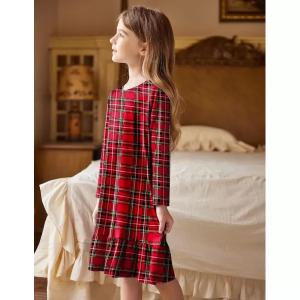 Arshiner Girls' Sleepwear Long Sleeve Cute Nightgown Nightie Pajama Dress