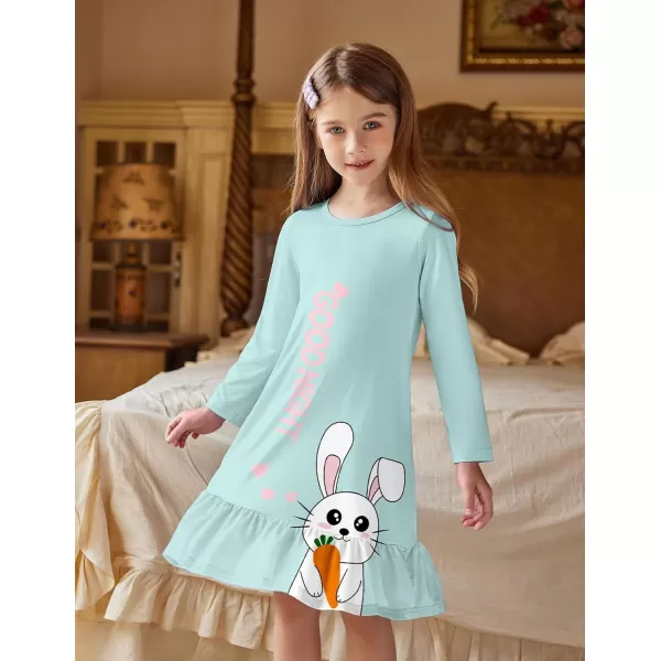 Arshiner Girls' Sleepwear Long Sleeve Cute Nightgown Nightie Pajama Dress