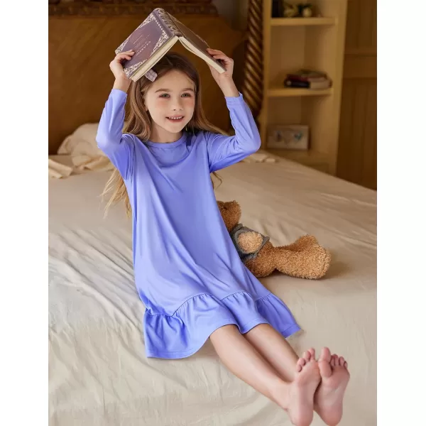 Arshiner Girls' Sleepwear Long Sleeve Cute Nightgown Nightie Pajama Dress