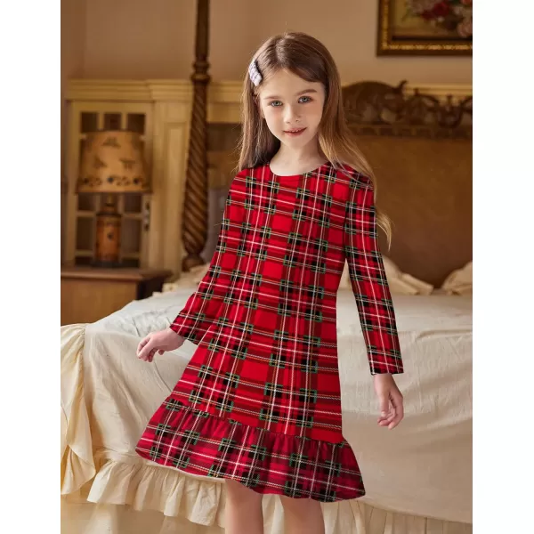 Arshiner Girls' Sleepwear Long Sleeve Cute Nightgown Nightie Pajama Dress