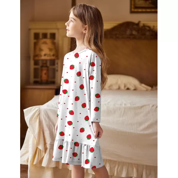 Arshiner Girls' Sleepwear Long Sleeve Cute Nightgown Nightie Pajama Dress