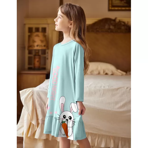 Arshiner Girls' Sleepwear Long Sleeve Cute Nightgown Nightie Pajama Dress