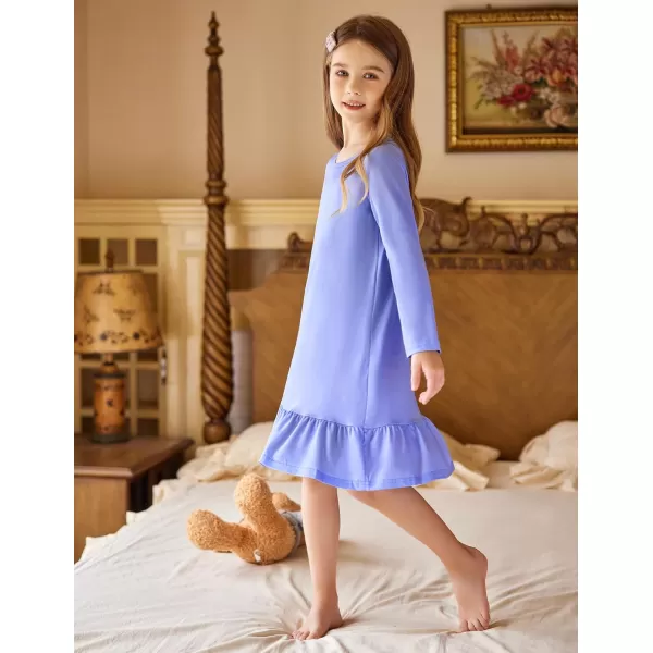 Arshiner Girls' Sleepwear Long Sleeve Cute Nightgown Nightie Pajama Dress