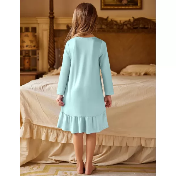 Arshiner Girls' Sleepwear Long Sleeve Cute Nightgown Nightie Pajama Dress