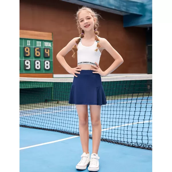 Arshiner Girl's Sport Skirts with Shorts Athletic Pleated Skort Colorful Performance Skorts