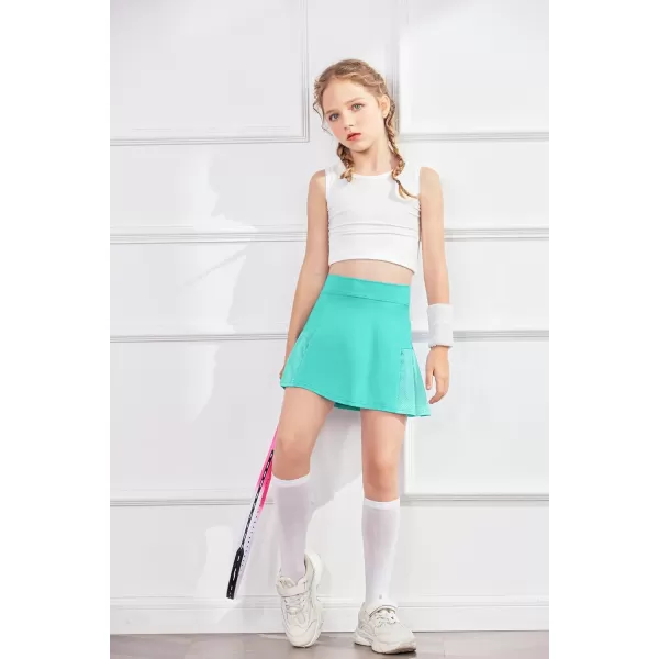 Arshiner Girl's Sport Skirts with Shorts Athletic Pleated Skort Colorful Performance Skorts