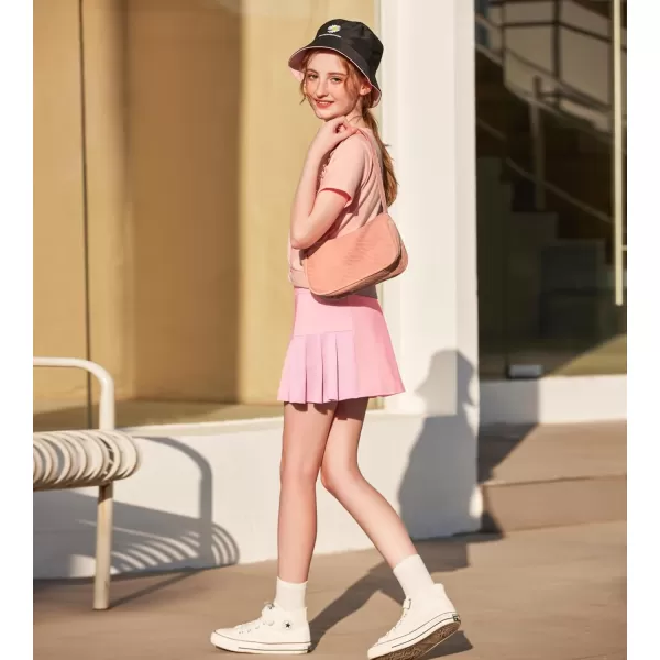 Arshiner Girl's Sport Skirts with Shorts Athletic Pleated Skort Colorful Performance Skorts