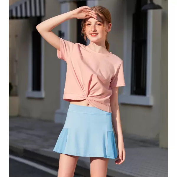 Arshiner Girl's Sport Skirts with Shorts Athletic Pleated Skort Colorful Performance Skorts