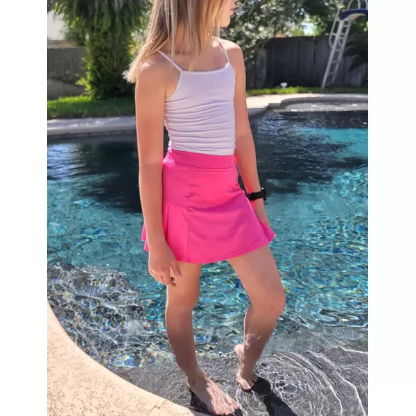 Arshiner Girl's Sport Skirts with Shorts Athletic Pleated Skort Colorful Performance Skorts