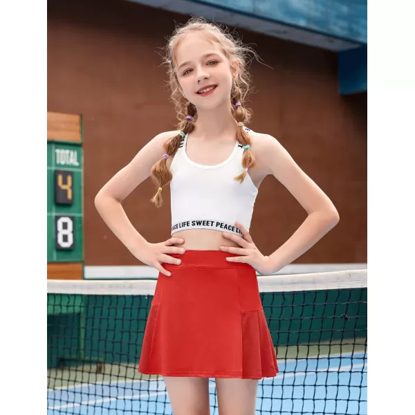 Arshiner Girl's Sport Skirts with Shorts Athletic Pleated Skort Colorful Performance Skorts