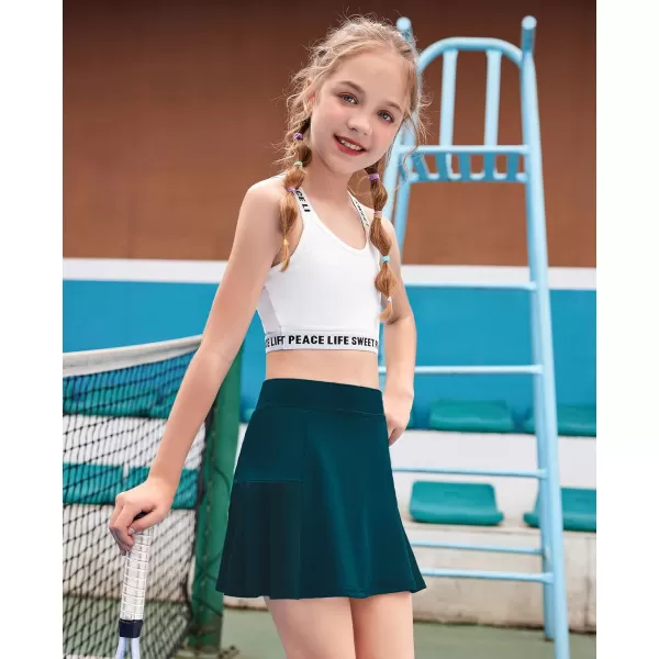 Arshiner Girl's Sport Skirts with Shorts Athletic Pleated Skort Colorful Performance Skorts