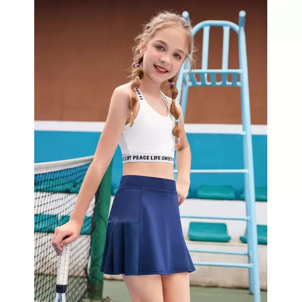 Arshiner Girl's Sport Skirts with Shorts Athletic Pleated Skort Colorful Performance Skorts