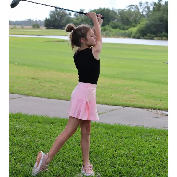 Arshiner Girl's Sport Skirts with Shorts Athletic Pleated Skort Colorful Performance Skorts