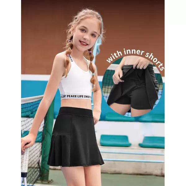 Arshiner Girl's Sport Skirts with Shorts Athletic Pleated Skort Colorful Performance Skorts
