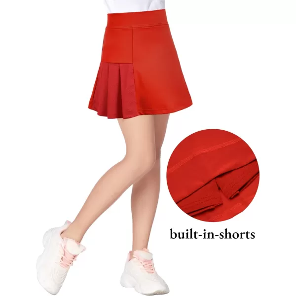 Arshiner Girl's Sport Skirts with Shorts Athletic Pleated Skort Colorful Performance Skorts