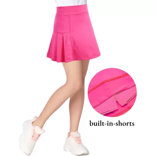 Arshiner Girl's Sport Skirts with Shorts Athletic Pleated Skort Colorful Performance Skorts