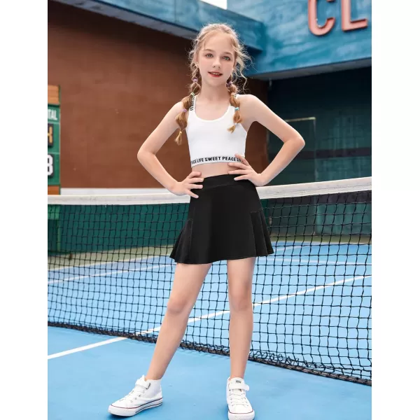 Arshiner Girl's Sport Skirts with Shorts Athletic Pleated Skort Colorful Performance Skorts